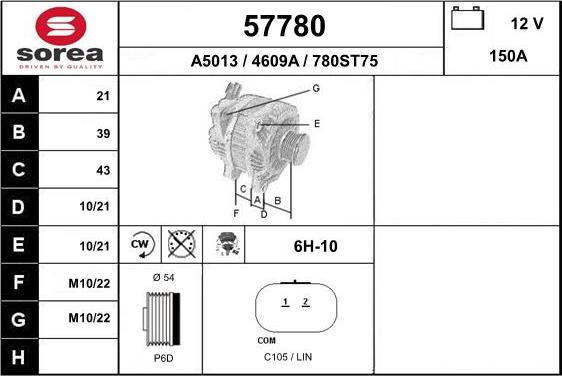 EAI 57780 - Generator alexcarstop-ersatzteile.com