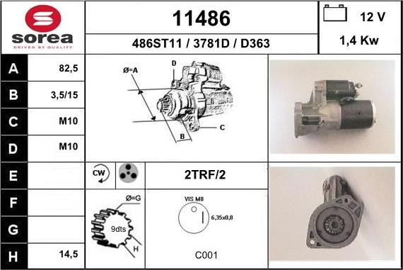 EAI 11486 - Starter alexcarstop-ersatzteile.com