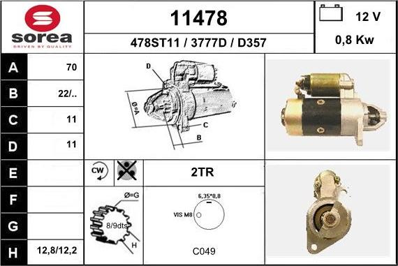 EAI 11478 - Starter alexcarstop-ersatzteile.com