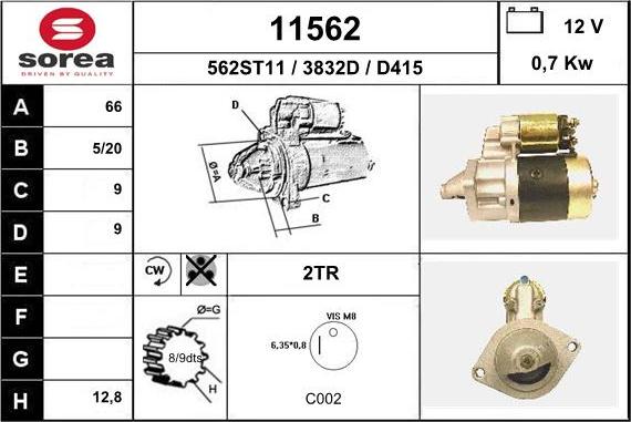 EAI 11562 - Starter alexcarstop-ersatzteile.com