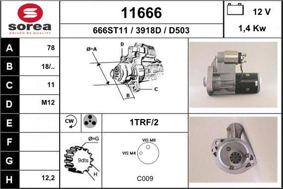 EAI 11666 - Starter alexcarstop-ersatzteile.com