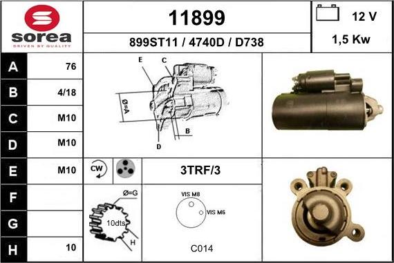 EAI 11899 - Starter alexcarstop-ersatzteile.com