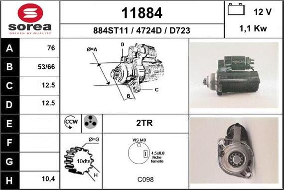 EAI 11884 - Starter alexcarstop-ersatzteile.com