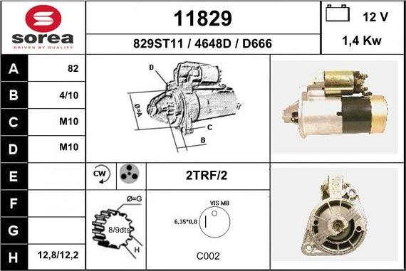 EAI 11829 - Starter alexcarstop-ersatzteile.com