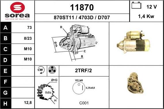 EAI 11870 - Starter alexcarstop-ersatzteile.com