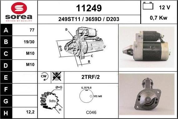 EAI 11249 - Starter alexcarstop-ersatzteile.com