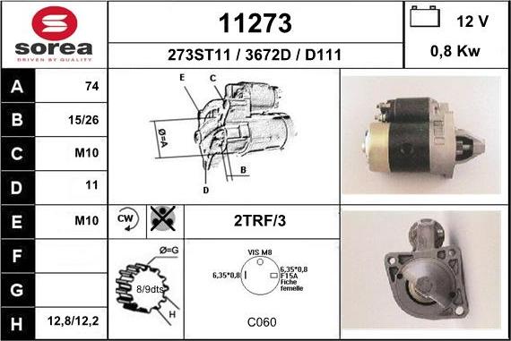 EAI 11273 - Starter alexcarstop-ersatzteile.com