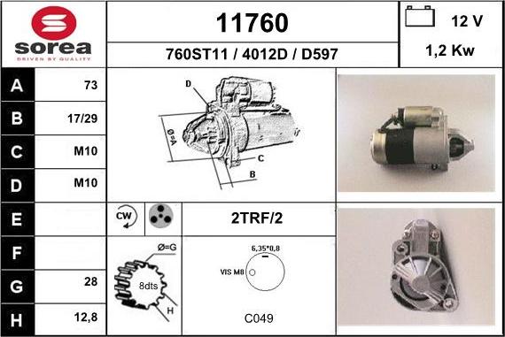 EAI 11760 - Starter alexcarstop-ersatzteile.com