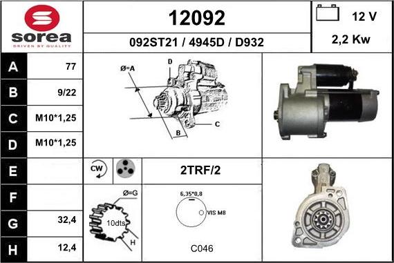 EAI 12092 - Starter alexcarstop-ersatzteile.com