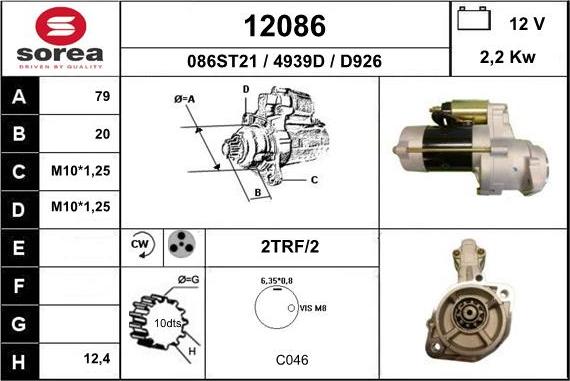 EAI 12086 - Starter alexcarstop-ersatzteile.com