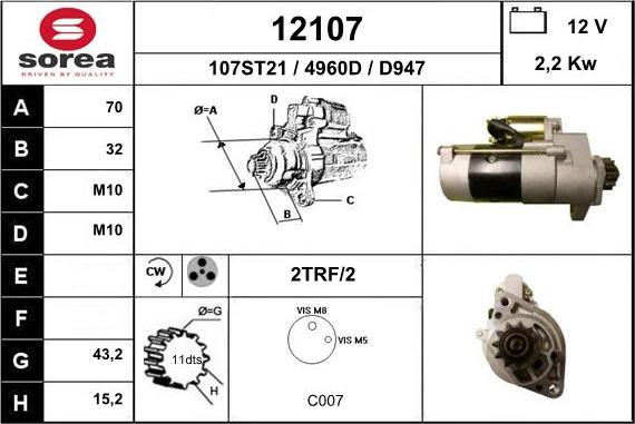 EAI 12107 - Starter alexcarstop-ersatzteile.com