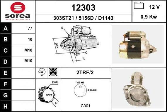 EAI 12303 - Starter alexcarstop-ersatzteile.com