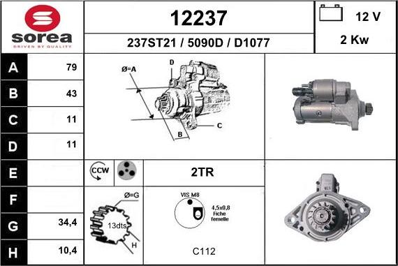 EAI 12237 - Starter alexcarstop-ersatzteile.com