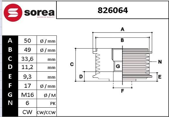 EAI 826064 - Riemenscheibe, Generator alexcarstop-ersatzteile.com