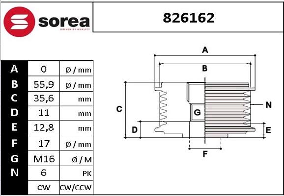 EAI 826162 - Riemenscheibe, Generator alexcarstop-ersatzteile.com