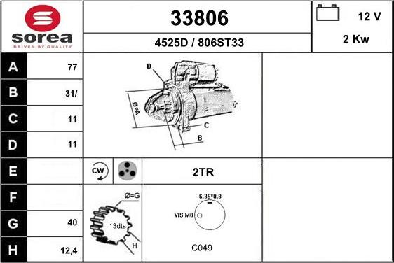 EAI 33806 - Starter alexcarstop-ersatzteile.com