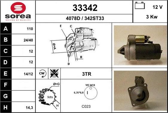 EAI 33342 - Starter alexcarstop-ersatzteile.com