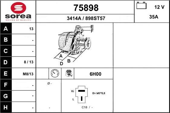 EAI 75898 - Generator alexcarstop-ersatzteile.com