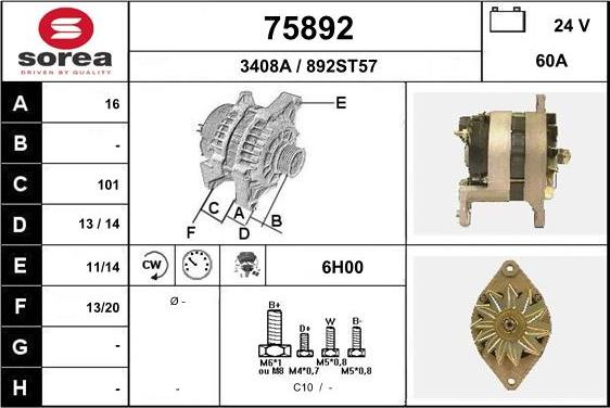 EAI 75892 - Generator alexcarstop-ersatzteile.com