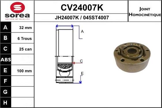 EAI CV24007K - Gelenksatz, Antriebswelle alexcarstop-ersatzteile.com