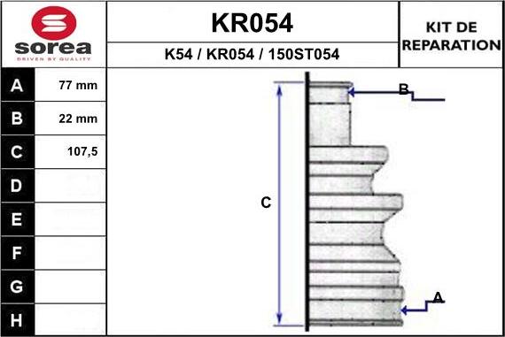 EAI KR054 - Faltenbalg, Antriebswelle alexcarstop-ersatzteile.com