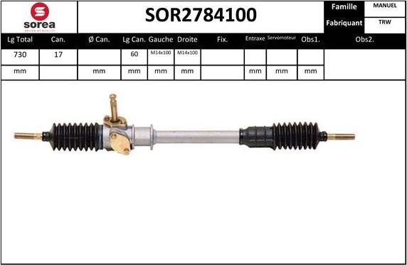 EAI SOR2784100 - Lenkgetriebe alexcarstop-ersatzteile.com