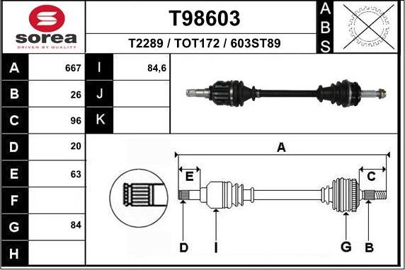 EAI T98603 - Antriebswelle alexcarstop-ersatzteile.com