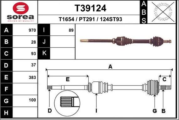 EAI T39124 - Antriebswelle alexcarstop-ersatzteile.com