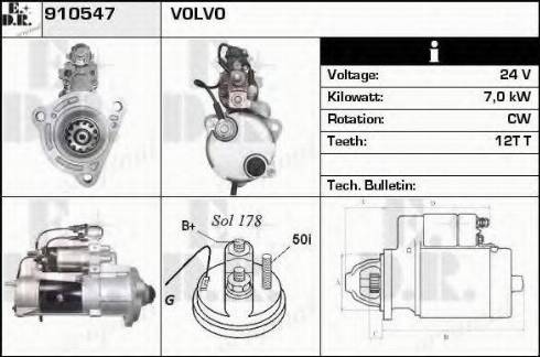 EDR 910547 - Starter alexcarstop-ersatzteile.com