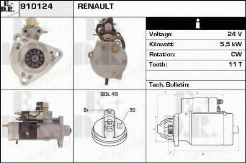 EDR 910124 - Starter alexcarstop-ersatzteile.com