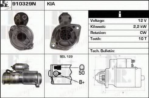 EDR 910329N - Starter alexcarstop-ersatzteile.com