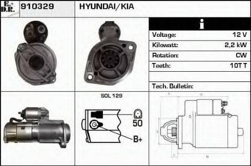 EDR 910329 - Starter alexcarstop-ersatzteile.com