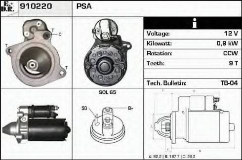 EDR 910220 - Starter alexcarstop-ersatzteile.com