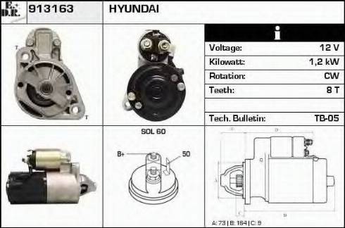 EDR 913163 - Starter alexcarstop-ersatzteile.com