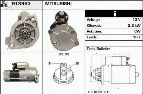 EDR 913863 - Starter alexcarstop-ersatzteile.com