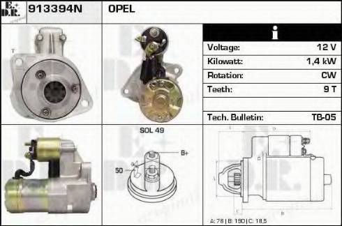 EDR 913394N - Starter alexcarstop-ersatzteile.com