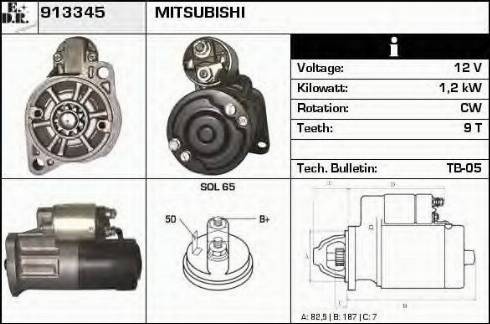 EDR 913345 - Starter alexcarstop-ersatzteile.com