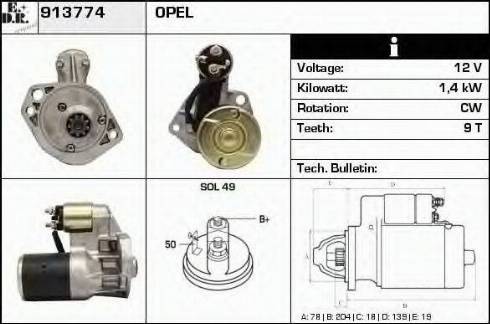 EDR 913774 - Starter alexcarstop-ersatzteile.com