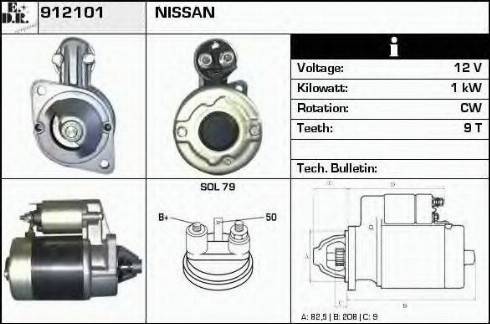 EDR 912101 - Starter alexcarstop-ersatzteile.com