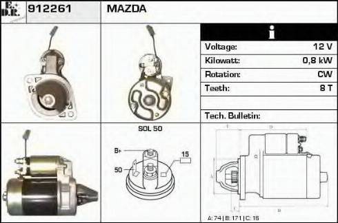 EDR 912261 - Starter alexcarstop-ersatzteile.com