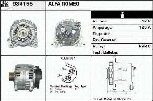 EDR 934155 - Generator alexcarstop-ersatzteile.com