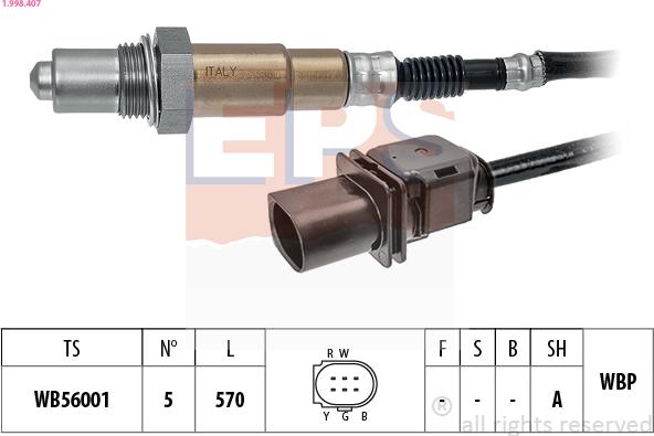 EPS 1.998.407 - Lambdasonde alexcarstop-ersatzteile.com