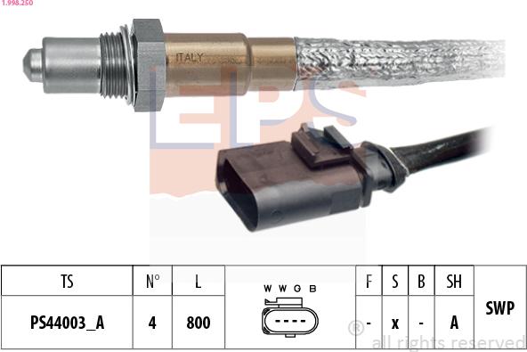 EPS 1.998.250 - Lambdasonde alexcarstop-ersatzteile.com