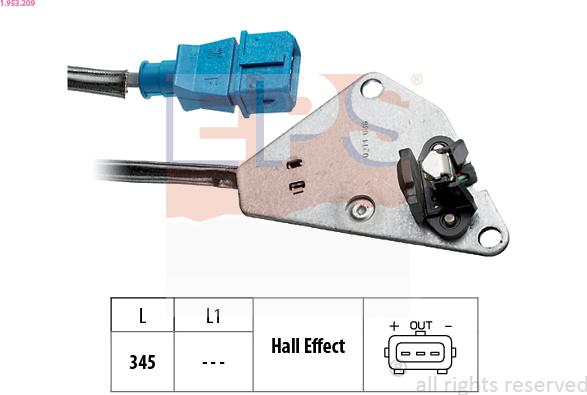 EPS 1.953.209 - Sensor, Nockenwellenposition alexcarstop-ersatzteile.com