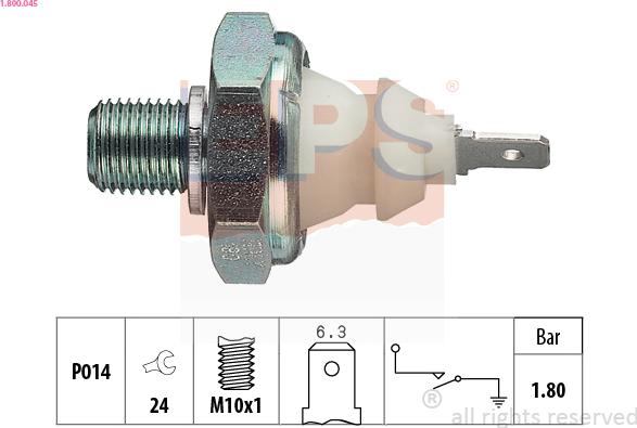 EPS 1.800.045 - Sensor, Öldruck alexcarstop-ersatzteile.com