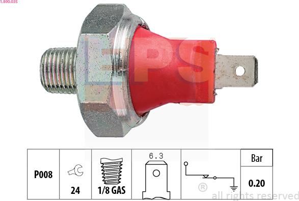 EPS 1.800.035 - Sensor, Öldruck alexcarstop-ersatzteile.com