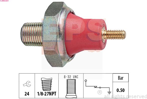 EPS 1.800.031 - Sensor, Öldruck alexcarstop-ersatzteile.com