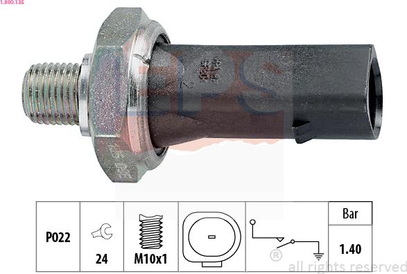 EPS 1.800.135 - Sensor, Öldruck alexcarstop-ersatzteile.com