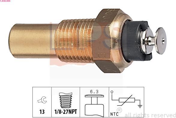 EPS 1.830.005 - Sensor, Kühlmitteltemperatur alexcarstop-ersatzteile.com