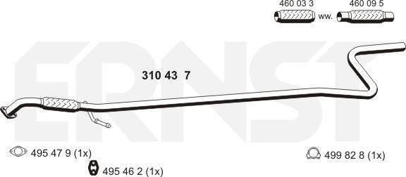 ERNST 310437 - Abgasrohr alexcarstop-ersatzteile.com